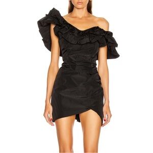 ALEXIS Benicia Ruffle Mini Dress in Black